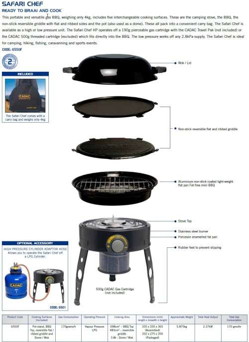 cadac safari chef 1 spares